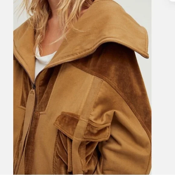 Free People x Nicholas K Bastie Sweatshirt Jacket Earth NWOT - Picture 3 of 8